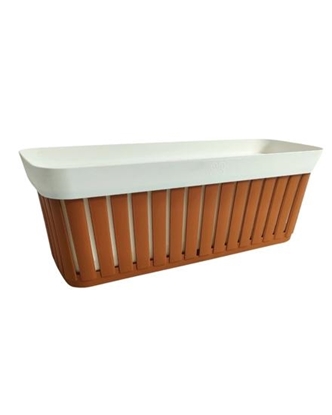 Immagine di BALCONETTA LINEA KRETA 40CM AMAZON / Terracotta/Bianco