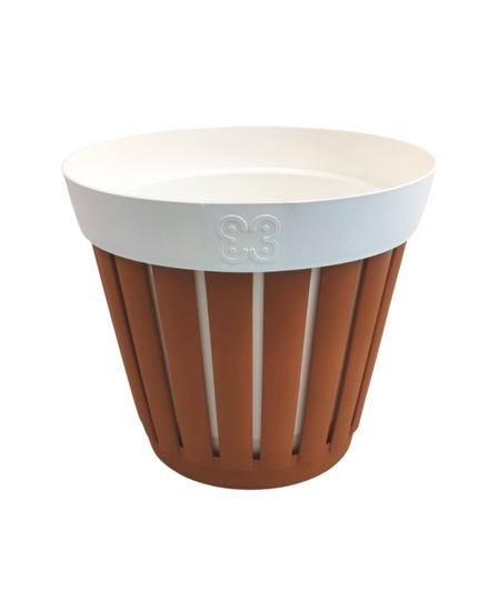 Immagine di VASO LINEA KRETA DIAM.20 AMAZON / Terracotta/Bianco