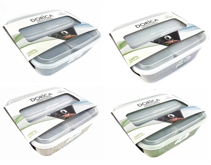 Immagine di DORICA - CONTENITORE ERMETICO KIT 4PZ CON COPERCHI / Colori assortiti Mix