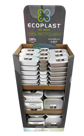 Immagine di DORICA - ESPOSIT. CON VASSOI CONTENITORI ERMETICI / GHIACCIO/TORTORA