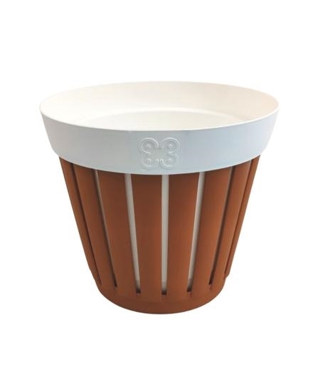 Immagine di KRETA - VASO D.25 AMAZON / Terracotta/Bianco