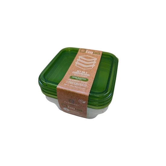 Immagine di SET 3 CONTENITORI EASY LOCK QUADRATI 300 ml / Neutro